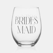 Bridesmaid Stemless Weinglas Ohne Stiel (Vorderseite)
