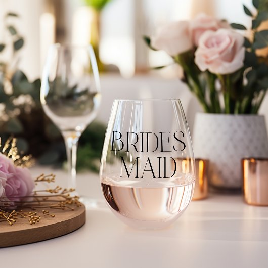 Bridesmaid Stemless Weinglas Ohne Stiel