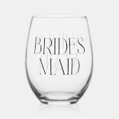 Bridesmaid Stemless Weinglas Weinglas Ohne Stiel (Vorderseite)