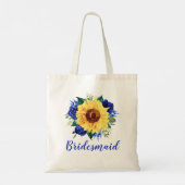 Bridesmaid Sunflower Blauer Rose Tragetasche (Rückseite)