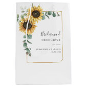 Bridesmaid Sunflower Eukalyptus Floral Wedding Mittlere Geschenktüte (Vorderseite)