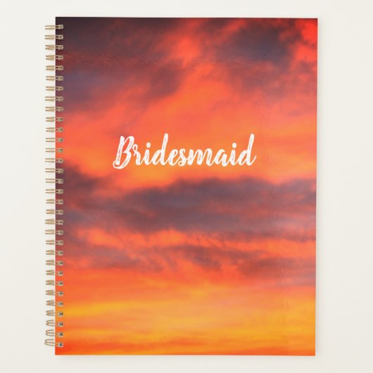 Bridesmaid Sunset Sky Orange Abstraktes Geschenk G Planer (Vorderseite)