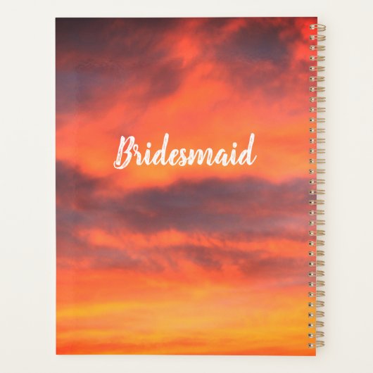 Bridesmaid Sunset Sky Orange Abstraktes Geschenk G Planer (Rückseite)