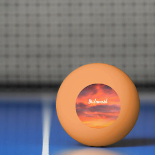 Bridesmaid Sunset Sky Orange Abstraktes Geschenk G Tischtennisball