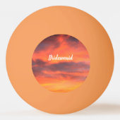 Bridesmaid Sunset Sky Orange Abstraktes Geschenk G Tischtennisball (Vorderseite)
