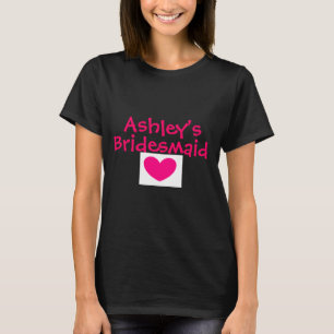 Bridesmaid T Shirt mit rosa Herz