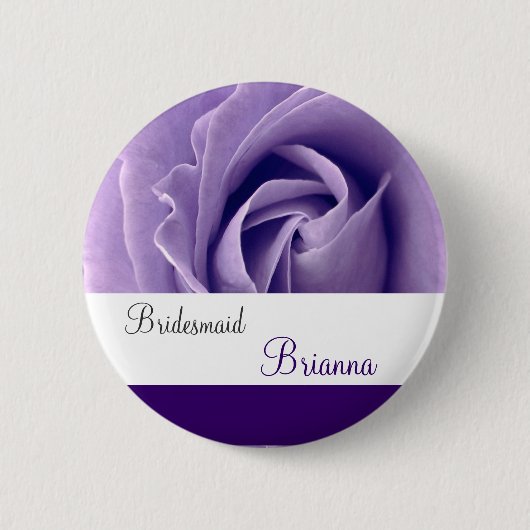 BRIDESMAID-Taste mit LILA Rose V3 Button (Vorderseite)