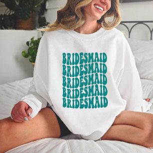 Bridesmaid Teal Personalized Matching Bridal Party Sweatshirt