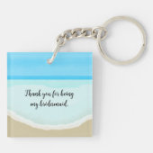 Bridesmaid Thank You Beach Keychain Schlüsselanhänger (Rückseite)