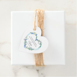 Bridesmaid Thank You Floral Heart Garland in Blue Geschenkanhänger