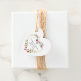 Bridesmaid Thank You Floral Heart Garland in Red Geschenkanhänger