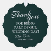 Bridesmaid Thank You Keepsake Wedding Ornament Karte (Rückseite)