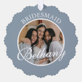 Bridesmaid Thank You Keepsake Wedding Ornament Karte (Vorderseite)