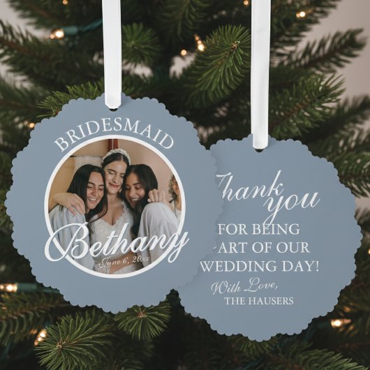 Bridesmaid Thank You Keepsake Wedding Ornament Karte