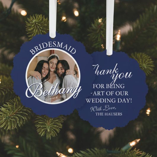 Bridesmaid Thank You Keepsake Wedding Ornament Karte