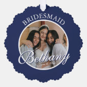 Bridesmaid Thank You Keepsake Wedding Ornament Karte (Vorderseite)