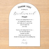 Bridesmaid Thank You Poem from Bride Acryleinladungen (Vorderseite)