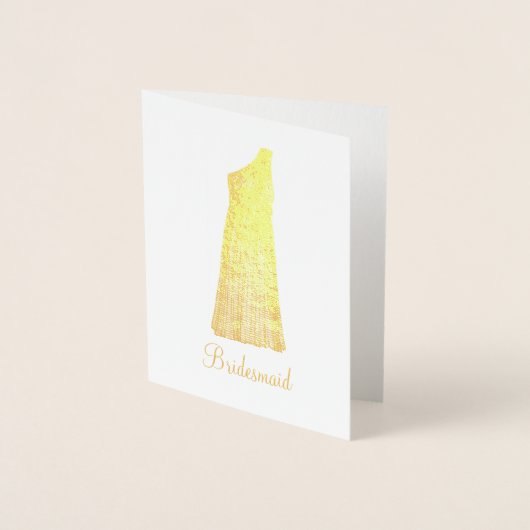 Bridesmaid Trauzeugin Brautparty Wedding Gown Folienkarte (Vorderseite)