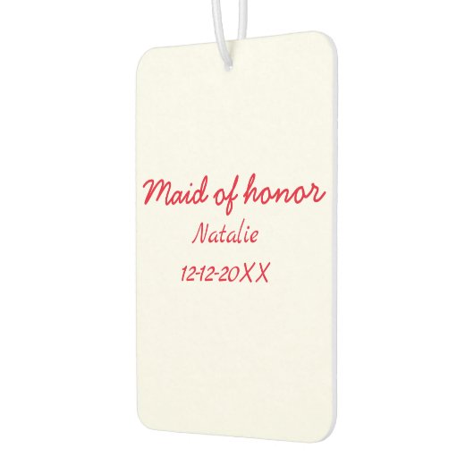 Bridesmaid-Trauzeugin fügen Sie den Text für das J Autolufterfrischer (Links)