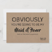 Bridesmaid / Trauzeugin Funny Niedlich Einladung (Vorderseite)