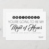 Bridesmaid / Trauzeugin Modern Einladung (Vorne/Hinten)