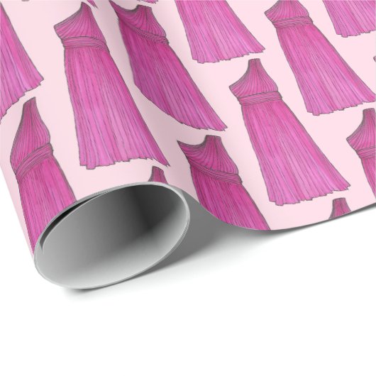 Bridesmaid Trauzeugin Wedding Party Gown Dress Geschenkpapier (Rolleneckpunkt)