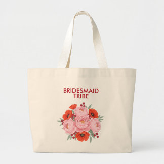 Bridesmaid Tribe Floral Tote Bag Jumbo Stoffbeutel