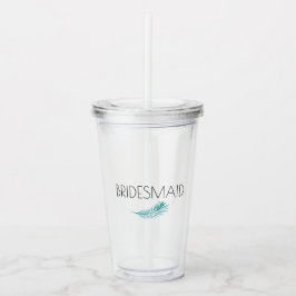 Bridesmaid Tropical Palm Blätter Bachlorette Acryltrinkbecher