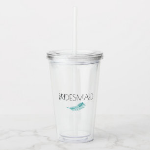 Bridesmaid Tropical Palm Blätter Bachlorette Acryltrinkbecher