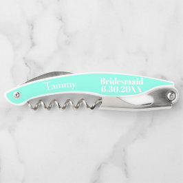 Bridesmaid Turquoise Blue Gastgeschenk Hochzeit Co Kellnermesser