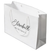 Bridesmaid Typografy Name Template Große Geschenktüte (Rückseite Schrägansicht)