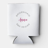 Bridesmaid Typographic Can Cooler Dosenkühler (Vorderseite)