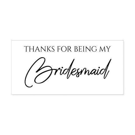 Bridesmaid Typography for Thanks Gummistempel (Prägung)