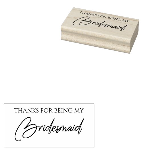 Bridesmaid Typography for Thanks Gummistempel (Stempel)