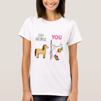 Bridesmaid Unicorn Funny Wedding T-Shirt