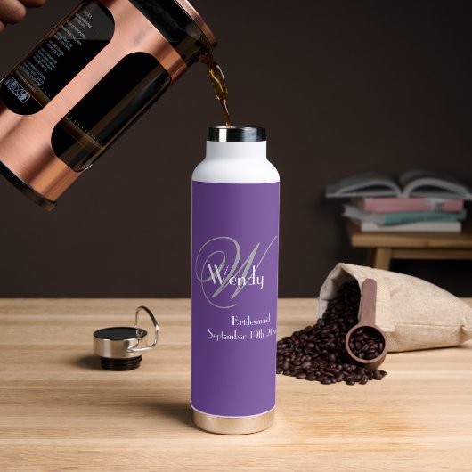 Bridesmaid Vielen Dank, dass Sie Chic Monogram Nam Trinkflasche (Kaffee)