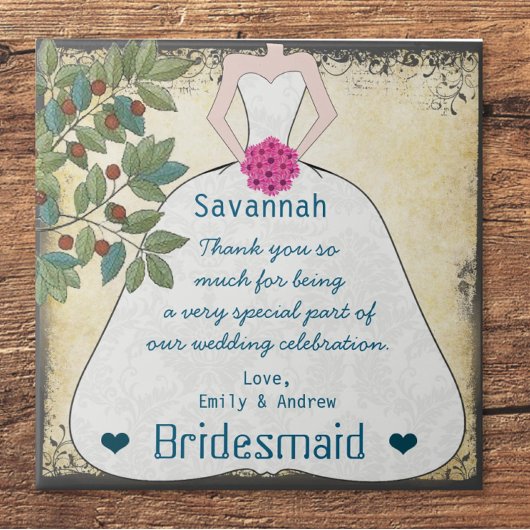 Bridesmaid Vielen Dank, dass Sie das Kinderkleid m Fliese