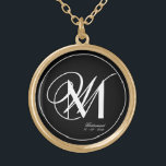 Bridesmaid Vielen Dank, dass Sie Monogram Initials Vergoldete Kette<br><div class="desc">Bridesmaid Vielen Dank, dass Sie Monogram-Initials Chic Black Gold platzierten Nekklace. Klicken Sie auf diese Vorlage, um sie schnell und einfach anzupassen. 30 Tage Geld zurück Garantie. Weltweit schnell verschifft. Vielen Dank Bridesmaid mit Monogramm Vorliebe Gold Plated Necklace. Erstellt durch den Künstler RjFxx *Alle Rechte vorbehalten. #DankeYouBridesmaidGift #MonogramedBridesmaidGift #Wedding #ZazzleMade...</div>