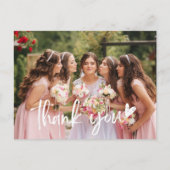 Bridesmaid Vielen Dank Foto Wedding Postkarte (Vorderseite)
