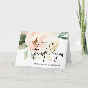 Bridesmaid vielen Dank für die Hochzeit von Bride Karte