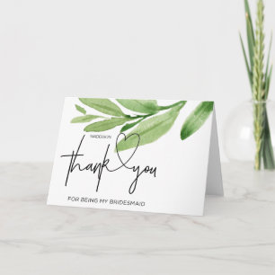 Bridesmaid vielen Dank für die Hochzeit von Bride Karte