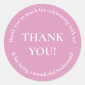 Bridesmaid Vielen Dank, Gastgeschenk Hochzeit Aufk Runder Aufkleber