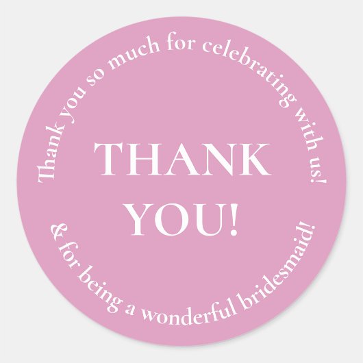 Bridesmaid Vielen Dank, Gastgeschenk Hochzeit Aufk Runder Aufkleber