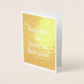Bridesmaid Vielen Dank Gold Foil Card Folienkarte (Vorderseite)