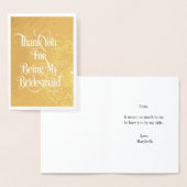 Bridesmaid Vielen Dank Gold Foil Card Folienkarte (Anzeige)