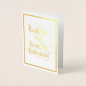 Bridesmaid Vielen Dank Gold Foil Card Folienkarte (Vorderseite)