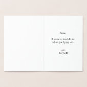 Bridesmaid Vielen Dank Gold Foil Card Folienkarte (Innenseite)