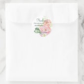 Bridesmaid Vielen Dank Pink Rose Blume Runder Aufkleber (Tasche)
