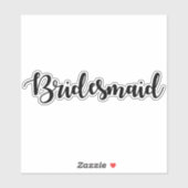 Bridesmaid Vinyl Wedding Decal Cut Out Sticker (Blatt)