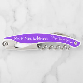 Bridesmaid Violet Gastgeschenk Hochzeit Corkschrau Kellnermesser